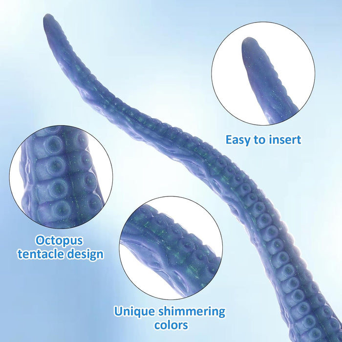 28 cm garo tentakļu dildo ar spēcīgu piesūkni no silikona