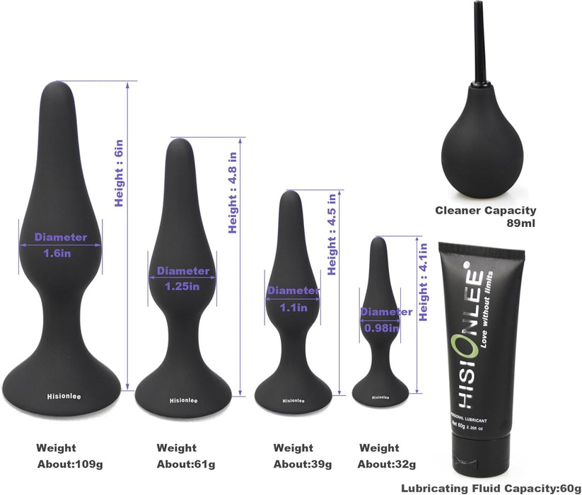 5 Daļu Anālo Tapsliņu Komplekti no Medicīniskā Silikona Komfortam