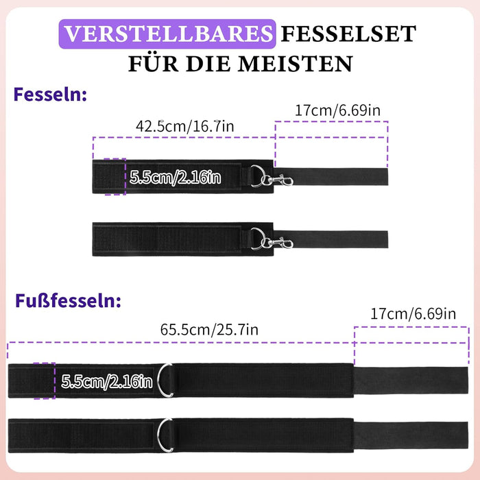 Verdzēšanas Komplekts ar Velkro Rokudzelžiem un Kāju Aproču Komplekts