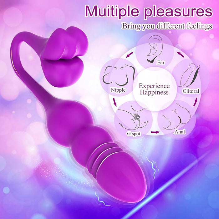 3-in-1 Vibrators sievietēm ar 10+10 vibrācijas režīmiem un spēcīgu piesūcekni