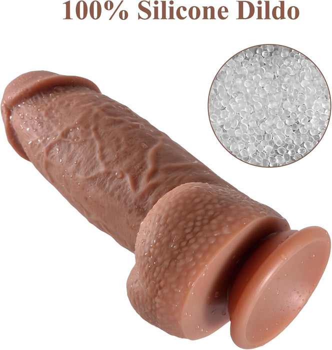 6 cm diametra milzīgs silikona dildo – biezs un ļoti reālistisks