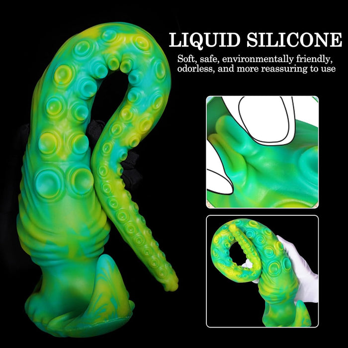 35 cm Reālistisks Garš Astoņkāja Formas Dildo no Medicīniskā Silikona