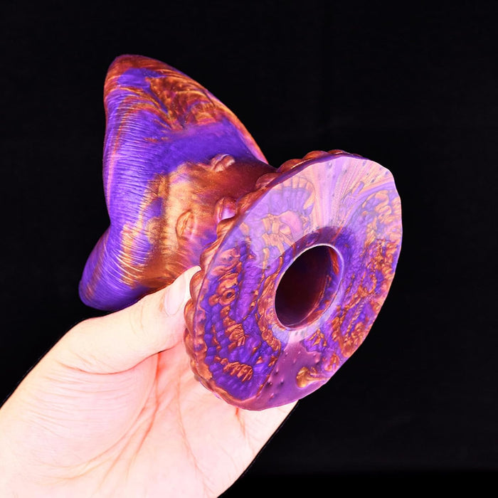 Большой полый анальный плаг с сильной присоской из силикона