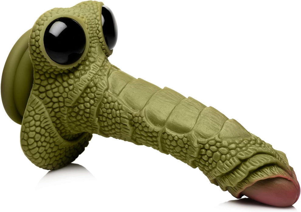 Zaļš silikona dildo ar spēcīgu piesūcekni 24 cm garš