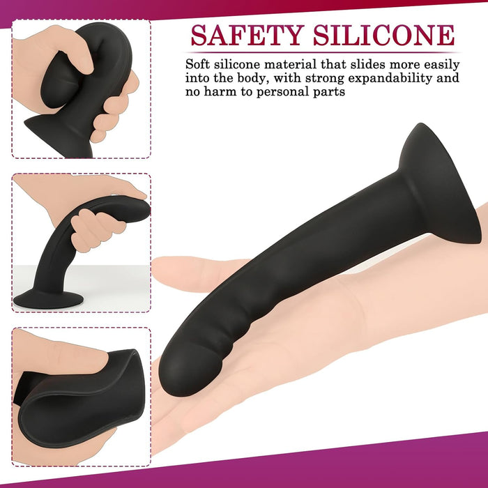 Izliektas dildo ar spēcīgu piesūcekni – S izmērs