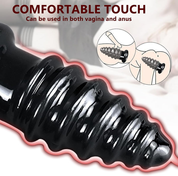 Анальная пробка 4.0 с сильной присоской и спиральной структурой дизайна