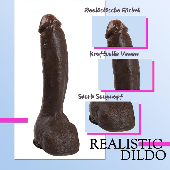 22 cm Reālistisks Anālais Dildo ar Spēcīgu Piesūcekni Intīmai Baudai
