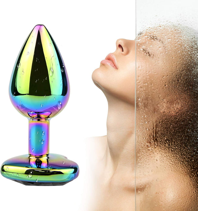 Анальная игрушка для начинающих с ярким ювелирным украшением в форме сердца