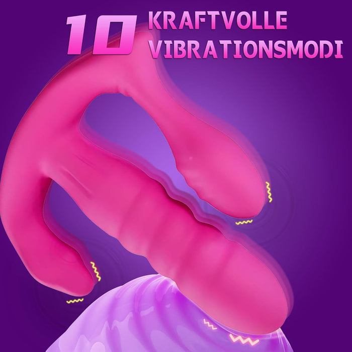 3-в-1 портативный вибратор с пультом управления и сильной присоской для женщин и пар