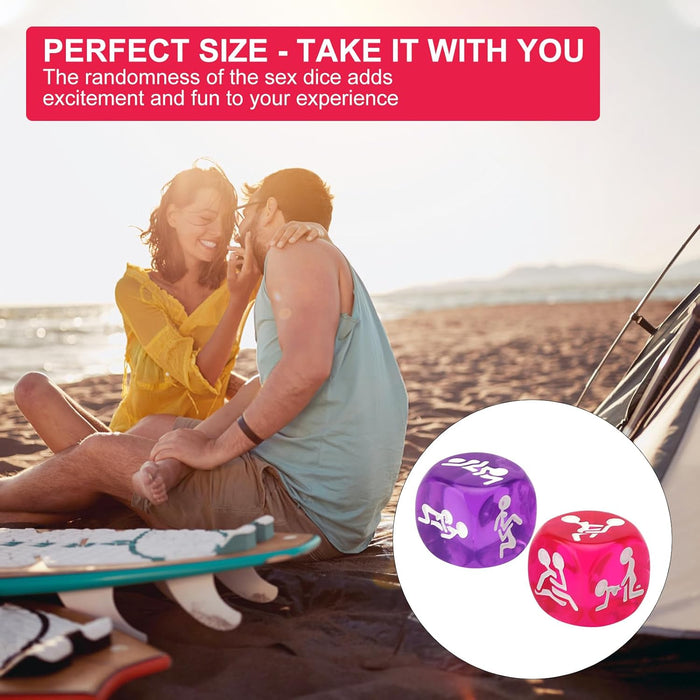 Erotiskās spēles komplekts pāriem ar 2 kauliņiem un 12 pozām