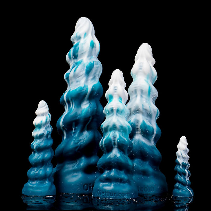 Практичный синий и белый Dildo Lollipop с сильной присоской из силикона