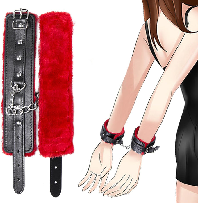 Регулируемые кожаные наручники с сильной присоской и маска для глаз