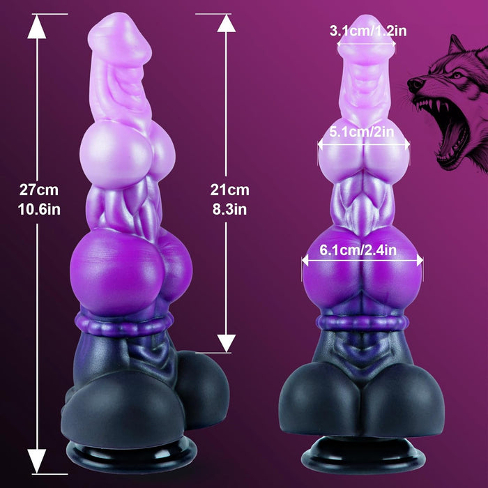2,4 collu silikona divkārša mezgla dildo ar spēcīgu piesūcekni un fantastisku dizainu