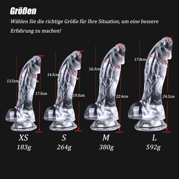 Реалистичный XXL дилдо с сильной присоской и изогнутым дизайном