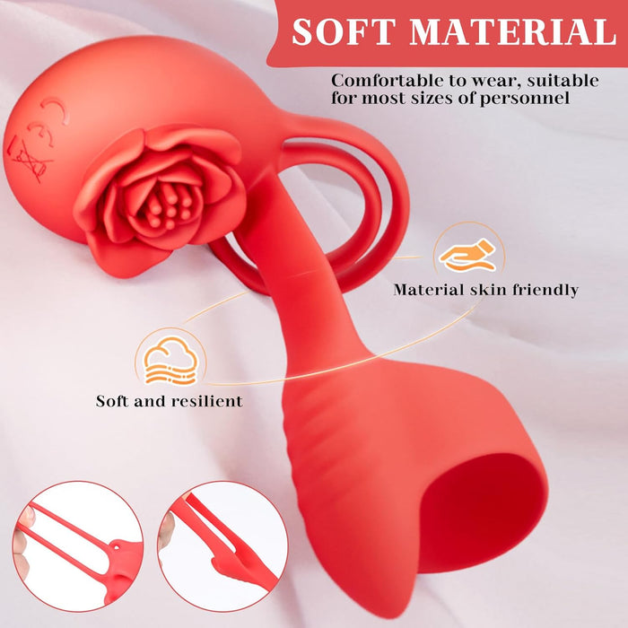 2-в-1 вибратор-кольцо на пенис для пар с 10 режимами вибрации и сильной присоской