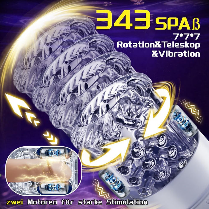 Электрический мужской мастурбатор с 7 функциями телескопа, вибрации и присоса