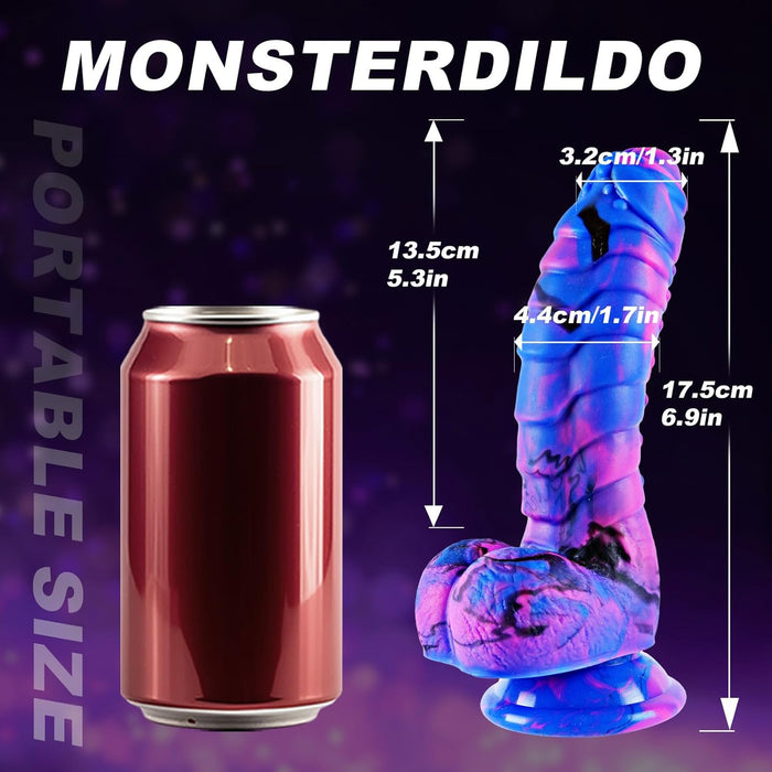 17,5 cm Mazs Krāsains Monstra Dildo ar Spēcīgu Pielipšanas Pamatni