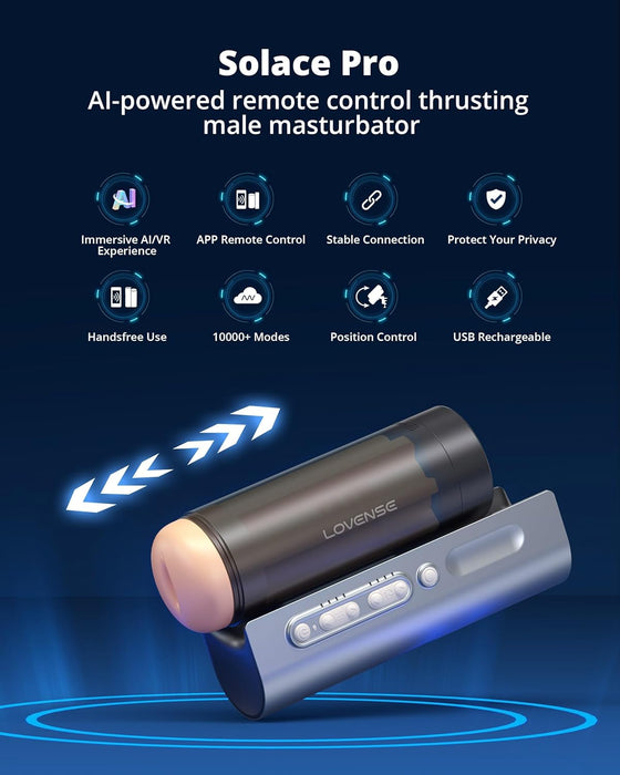 Solace Pro – автоматический мужской мастурбатор с app управлением и ИИ синхронизацией с сильной присоской