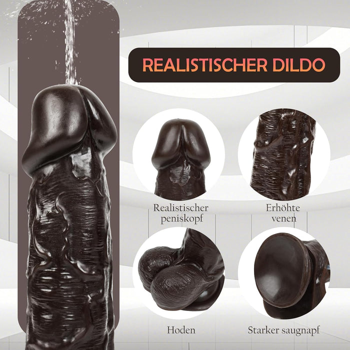 27cm XL Anālais Dildo ar Ūdens Šļakatu Funkciju un Stipru Piesūcekni
