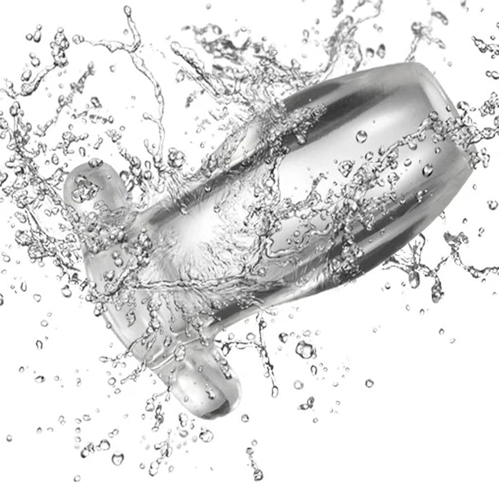 TPE прозрачный полый анальный плаг с сильной присоской, M/L размеры