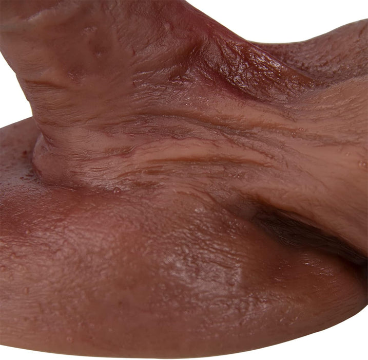 Реалистичный XL силиконовый фаллоимитатор с сильной присоской и наклоном 45°