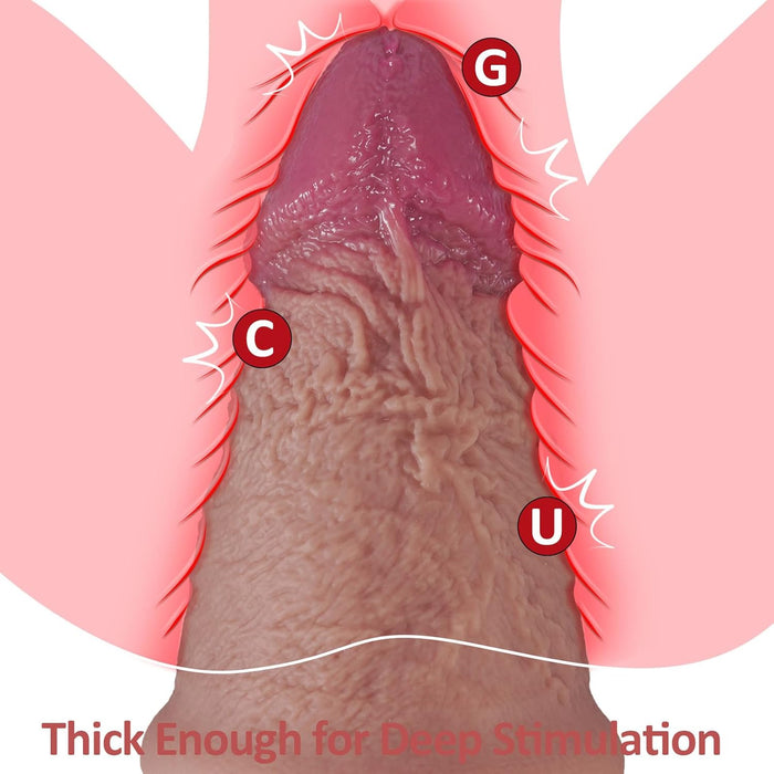 Reālistisks silikona XL dildo ar spēcīgu piesūcekni, diametrs 11.8 cm