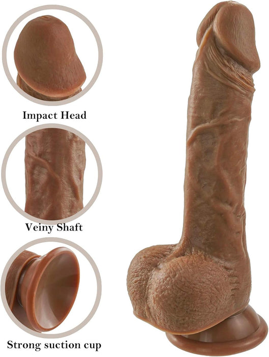 20,5 cm reālistisks silikona dildo ar spēcīgu piesūkni sievietēm