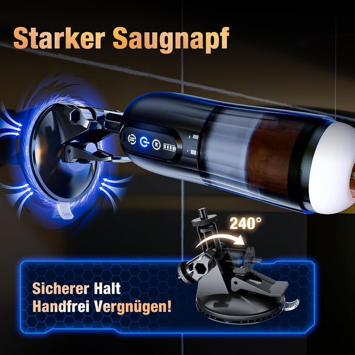 Электрический мужской мастурбатор с сильной присоской, телескопом и вибрацией