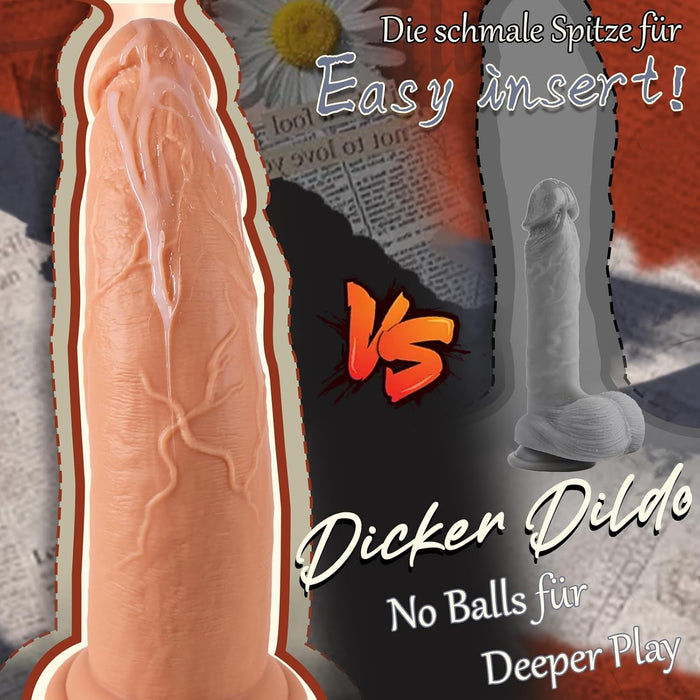 Liels 30 x 7.4 cm silikona dildo ar spēcīgu piesūcekni