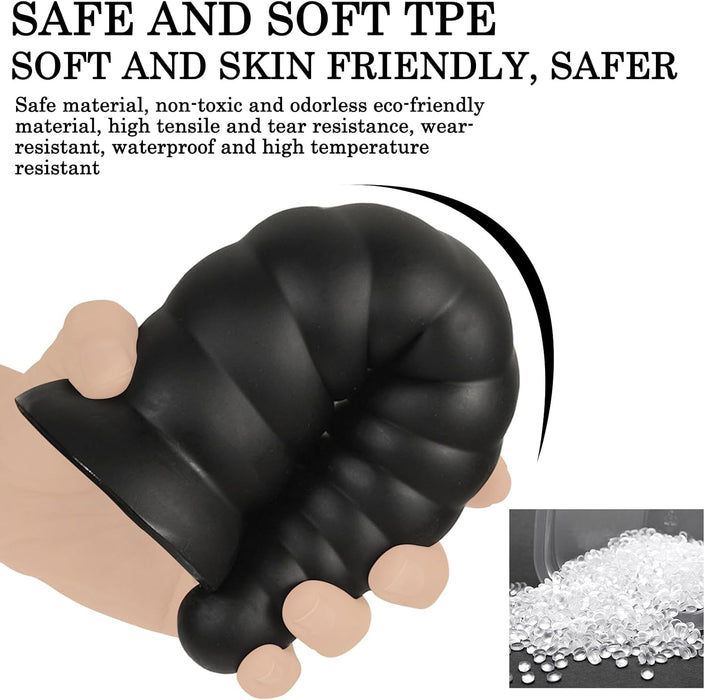 Реалистичный черный дилдо с сильной присоской – доступно в трёх размерах