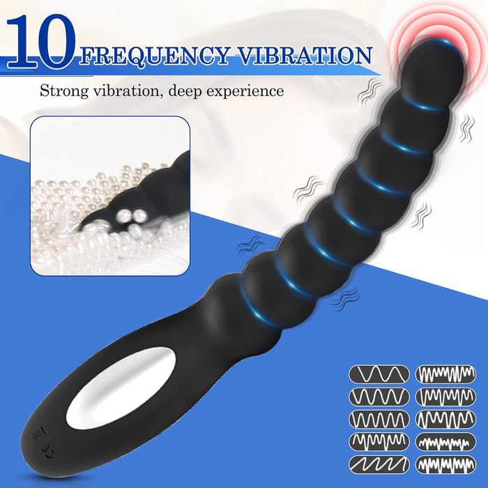 Аналный вибратор для мужчин и женщин с 10 режимами вибрации и сильной присоской