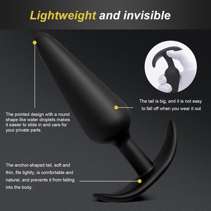 4 Gabalu Anālo Plug Komplektu ar Dažādiem Izmēriem Vīriešiem un Sievietēm