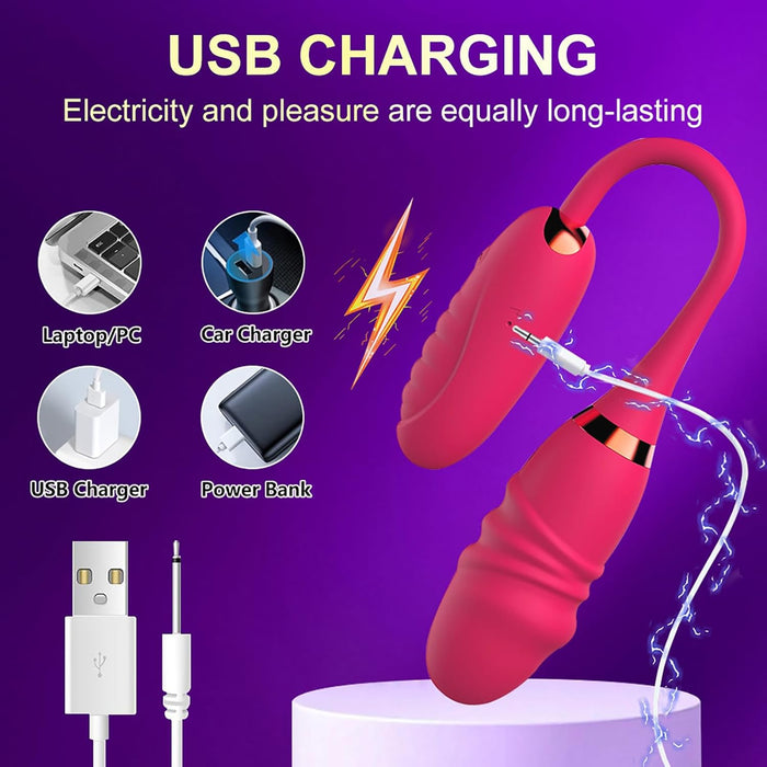 Двуголовый вибратор с приложением для женщин с сильной присоской – 10 режимов