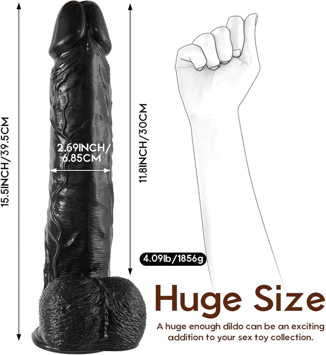 39 cm XXL Liels Reālistisks Dildo ar Spēcīgu Piesūcekni Brīvroku Lietošanai