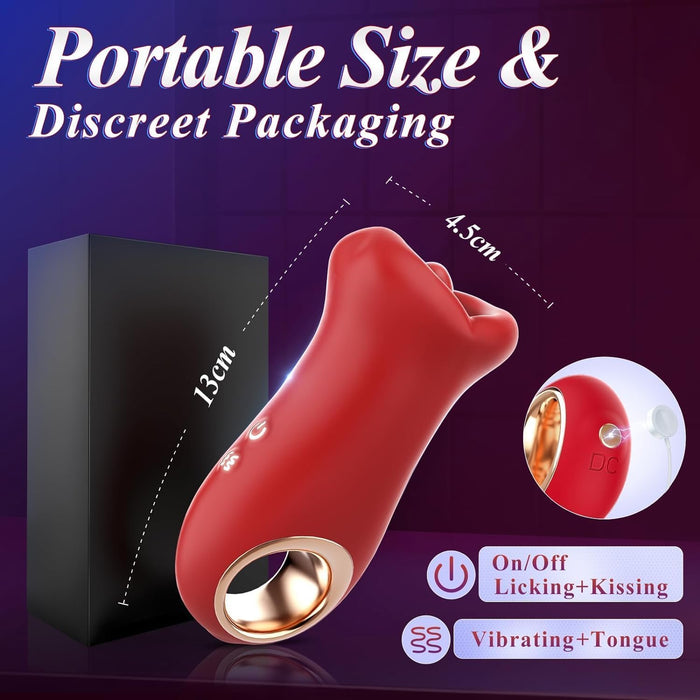 3-in-1 Vibrators sievietēm ar Klitora Stimulāciju, Mēles Laizīšanu un Sūkšanu