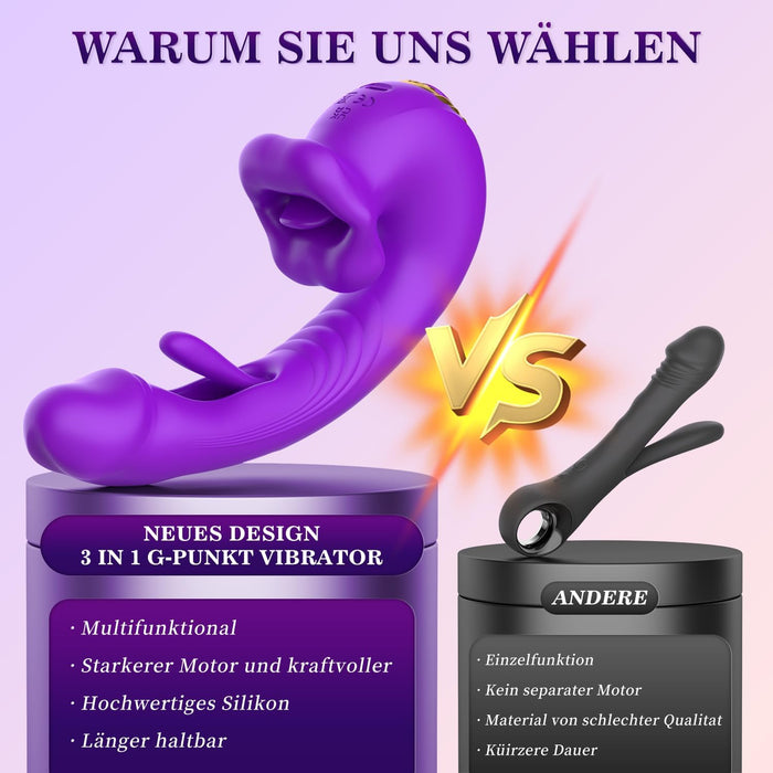 3in1 Vibrators Sievietēm — Klitora, G un A Punktu Stimulācija