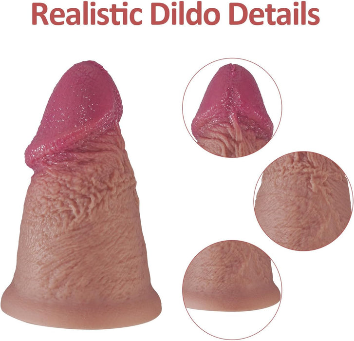 Reālistisks silikona XL dildo ar spēcīgu piesūcekni, diametrs 11.8 cm