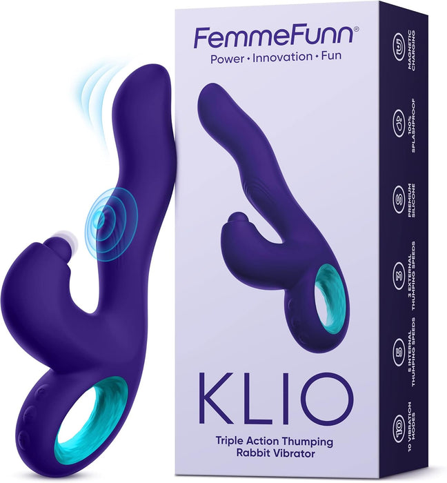 Klio tumši violetas krāsas masāžas ierīce ar 5 intensitātes līmeņiem