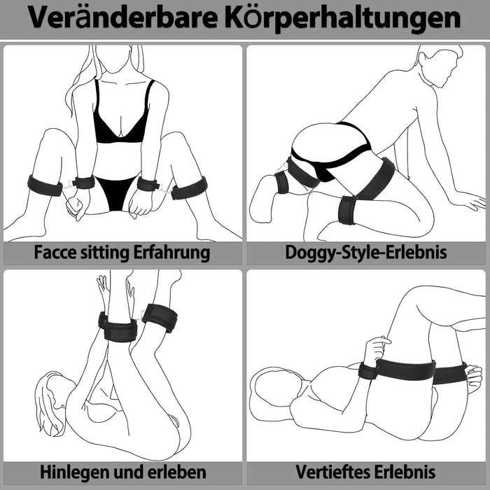 6-элементный BDSM набор с наручниками, фиксаторами для пальцев и с сильной присоской