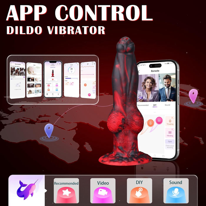 Эротический дилдо с 7 режимами вибрации и толчков, с сильной присоской