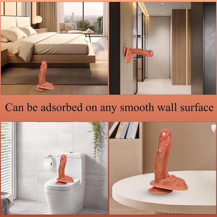 Реалистичный дилдо из жидкого силикона с сильной присоской XXL