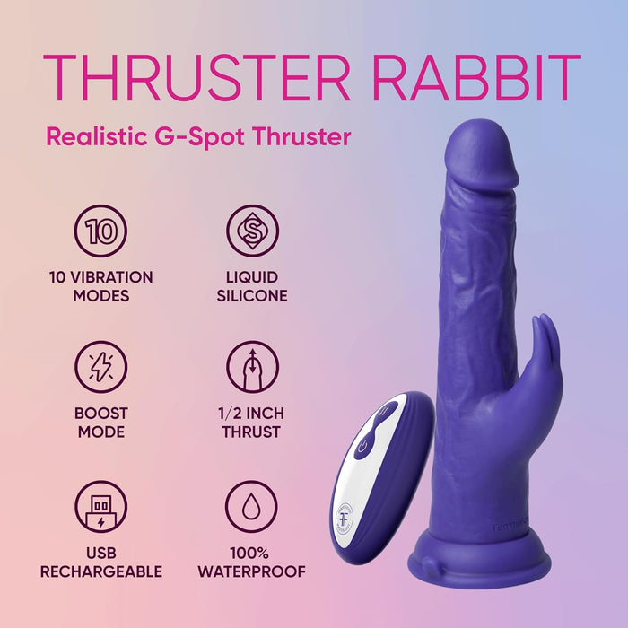 Thruster Rabbit vibrators tumši violetā krāsā ar 7 vibrācijas režīmiem