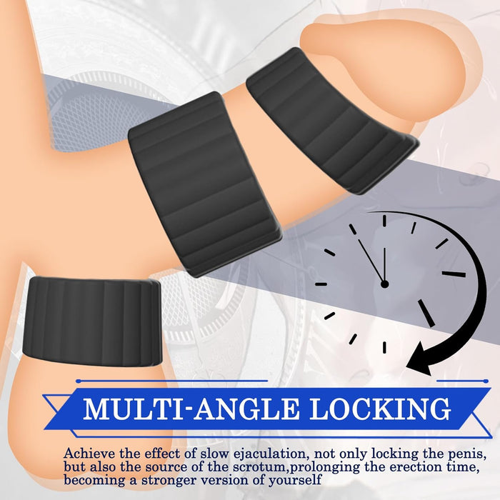 Набор из 4 мужских эрекционных колец с сильной присоской и силиконовым покрытием