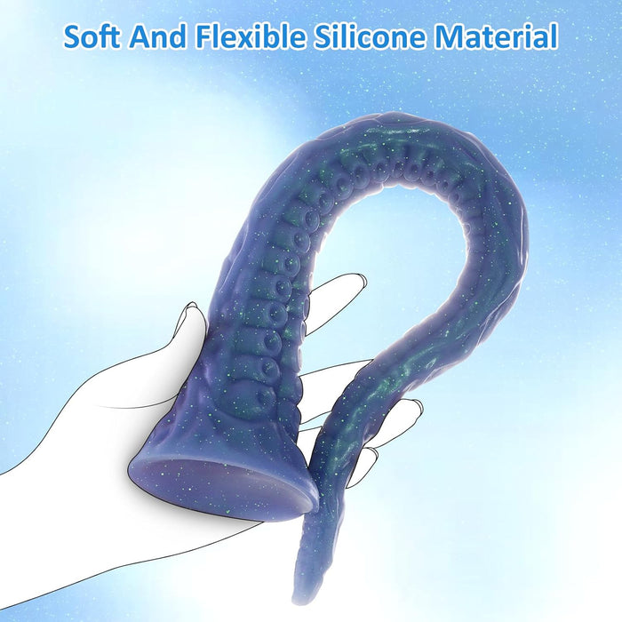 28 cm garo tentakļu dildo ar spēcīgu piesūkni no silikona