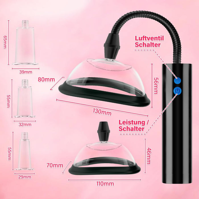 Электрическая вакуумная помпа для женщин с сильной присоской и тремя режимами