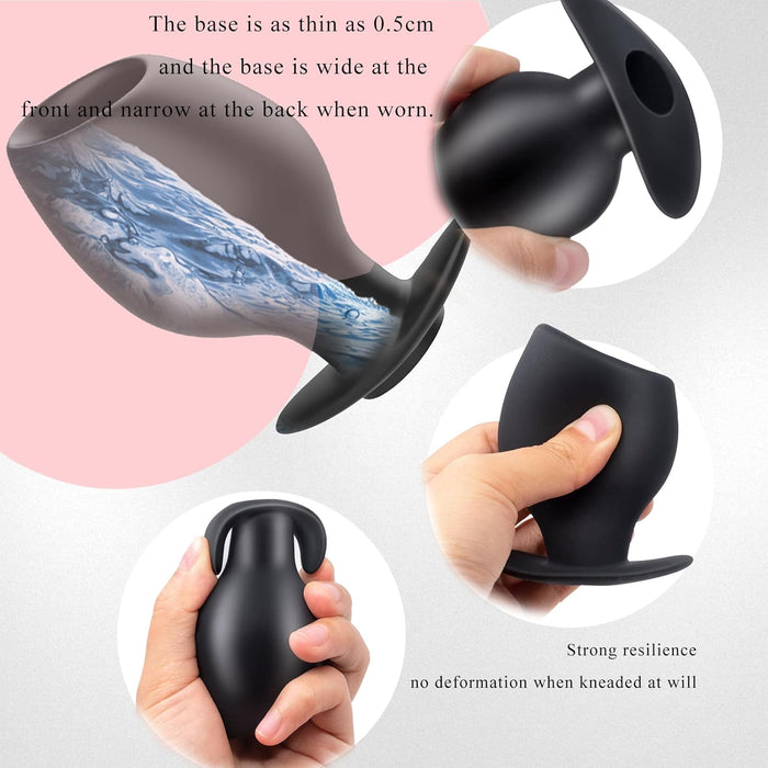 Силиконовая полая анальная пробка с сильной присоской для BDSM и фистинга