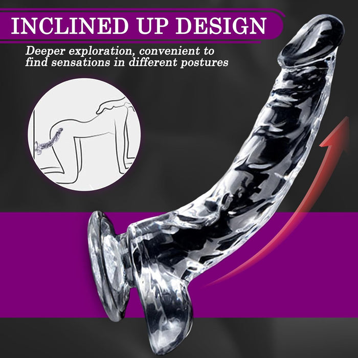 Изогнутый реалистичный дилдо для женщин и мужчин с сильной присоской