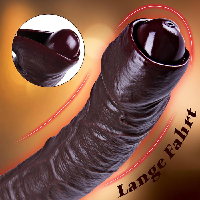 26,3 cm reālistisks dildo ar kustīgu priekšādu un spēcīgu piesūcekni