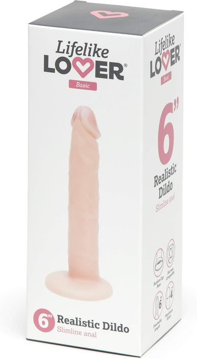 Realistisks slaids dildo ar stipru piesūcekni – 15 cm garš silikonā