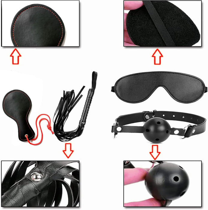 Ekskluzīvs BDSM komplekts ar vibratoru un piederumiem pāriem